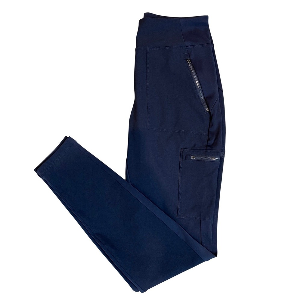 Athleta Navy Blue Headlands Hybrid High Rise Cargo Legging Size 8 Tall - Picture 4 of 15